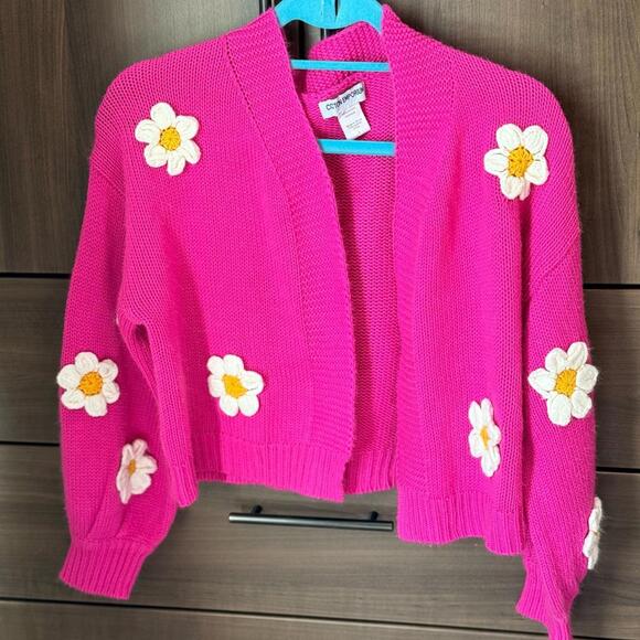 Cotton Emporium Sweaters - Cotton Emporium 3-D Daisy cardigan sweater